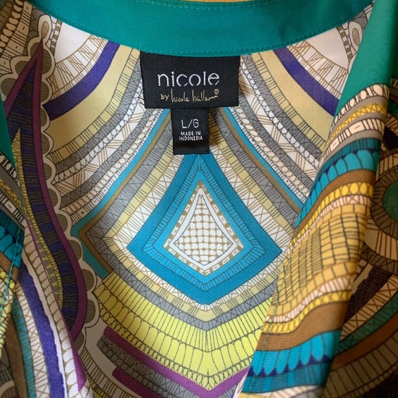 NWOT Nicole by Nicole Miller Peacock top - Picture 3 of 8